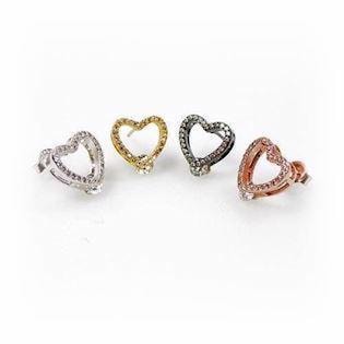 San-Link of joy CZ Jewellery by San 925 Sterling sølv Ørestikker forgyldt, model 31307-E