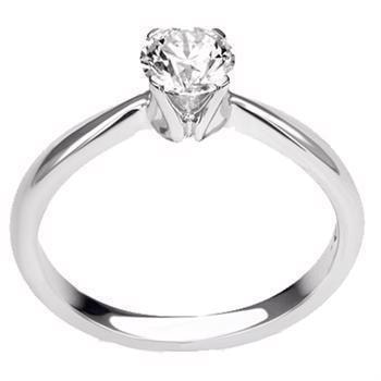 18 kt hvidguld Tulipan Solitaire ring med 0,10 ct til 0,70 ct diamanter Top Wesselton SI til VS
