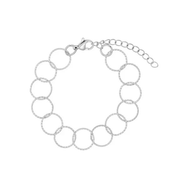 Armbånd i stål med fine ringe