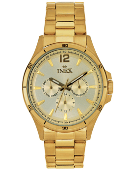 A12148D7I, INEX HERREUR-DOUBLE MED LÆNKE + DATO Quartz Herre m/lænke