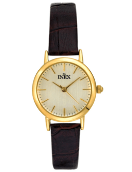 Classic Forgyldt stål batteridrevet quartz Dame ur fra Inex, A12156D7I