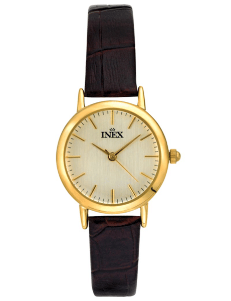 Classic Forgyldt stål batteridrevet quartz Dame ur fra Inex, A12156D7I