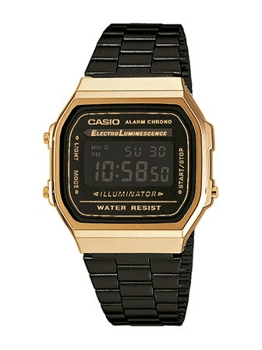 Vintage Rustfrit stål Batteridrevet quartz Dame ur fra Casio, A168WEGB-1BEF