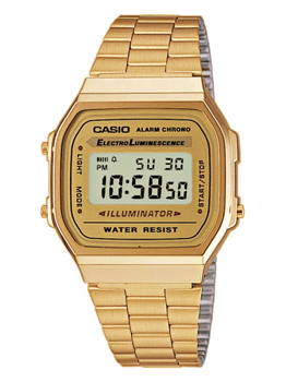 Forgyldt klassisk herre Casio digital ur