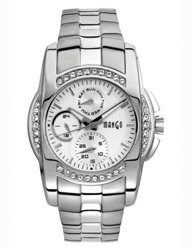 A64124-1S4I, MANGO DAMEUR-STÅL MED LÆNKE Quartz Dame m/lænke