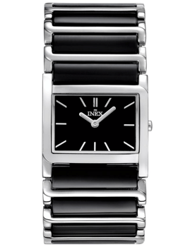 A64148S5I, INEX DAMEUR-STÅL/KERAMIK MED LÆNKE Quartz Dame m/lænke