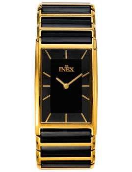 A64154D5I, INEX DAMEUR-DOUBLE MED SORT KERAMIK Quartz Dame m/lænke