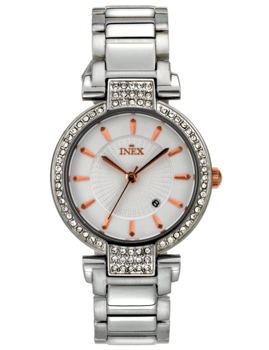 A64167B4I, INEX DAMEUR-BICOLOR MED LÆNKE Quartz Dame m/lænke