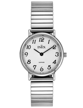 A69194-1S0A, INEX DAMEUR-STÅL MED FLEXLÆNKE Quartz Dame m/lænke