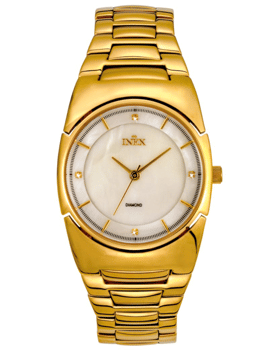 A69396D11I, INEX DAMEUR-DOUBLE MED 4 DIAMANTER Quartz Dame m/lænke