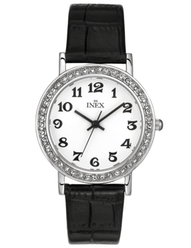 A69410S0A, INEX DAMEUR-STÅL MED REM Quartz Dame m/rem