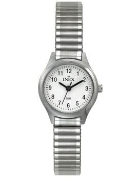 A69455S0A, INEX DAMEUR-STÅL MED FLEXLÆNKE Quartz Dame m/lænke