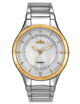 A69462B4P, INEX DAMEUR-BICOLOR MED 4 DIAMANTER Quartz Dame m/lænke