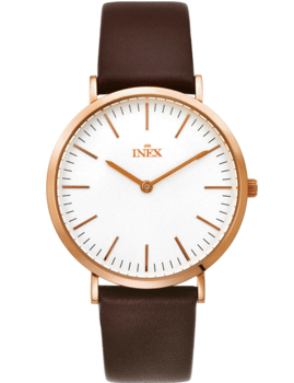 Classic Rosaforgyldt stål quartz Dame ur fra Inex, A69463D4I