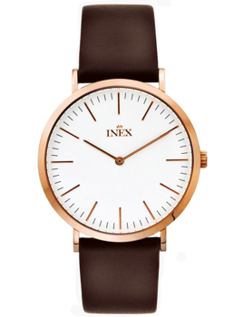 Classic Rosaforgyldt stål quartz Herre  ur fra Inex, A69464D4I