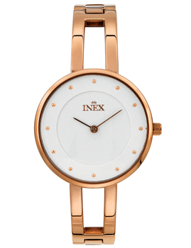 Lifestyle Rosaforgyldt stål quartz Dame ur fra Inex, A69499-1D4P