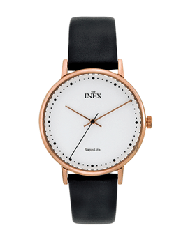 Lifestyle Rosaforgyldt stål quartz Dame ur fra Inex, A69501-1D4P
