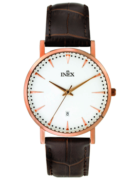 Lifestyle Rosaforgyldt stål quartz Herre  ur fra Inex, A69503-1D4I