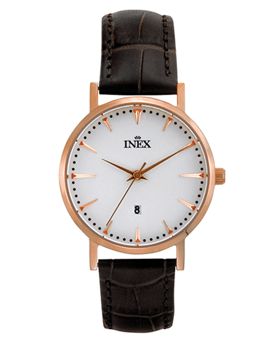 Lifestyle Rosaforgyldt stål quartz Dame ur fra Inex, A69504-1D4I