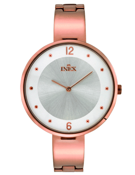Lifestyle Rosaforgyldt stål quartz Dame ur fra Inex, A69508-1D4P