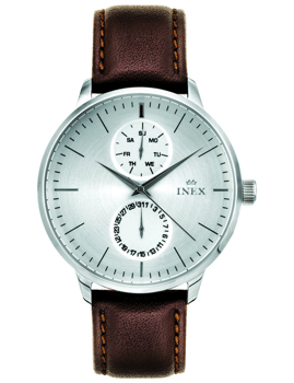 Classic Rustfri stål quartz herre ur fra Inex, A76198S4I