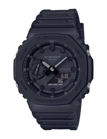 G-Shock All black carbon / resin (5611) multifunktions quartz Herre ur fra Casio, GA-2100-1A1ER