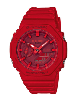 G-Shock rødt carbon (5611) multifunktions quartz Herre ur fra Casio, GA-2100-4AER