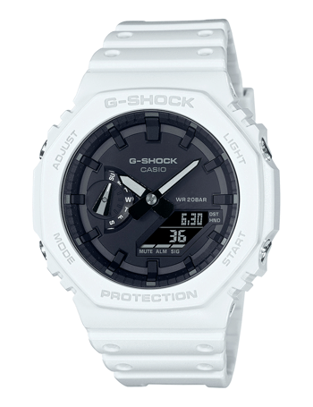 G-Shock Hvid resinplast Quartz Herre ur fra Casio, GA-2100-7AER
