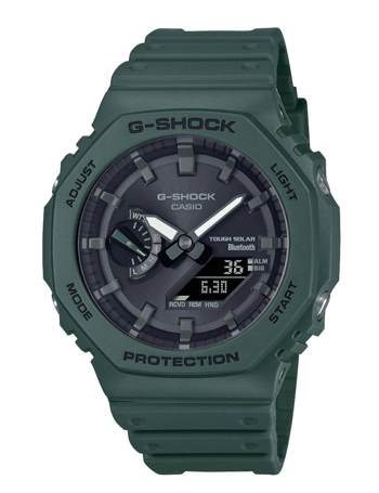 Casio analog / digitalt herreur i grønt med sort urskive og Bluetooth