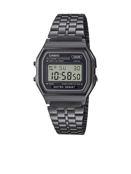 Vintage Grå resinplast Digitalt Unisex ur fra Casio, A158WETB-1AEF