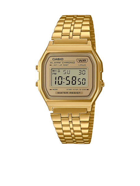 Vintage Gyldent resinplast Digitalt Unisex ur fra Casio, A158WETG-9AEF
