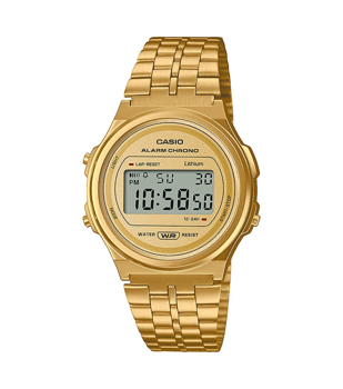 Vintage Gyldent resinplast Digitalt Unisex ur fra Casio, A171WEG-9AEF
