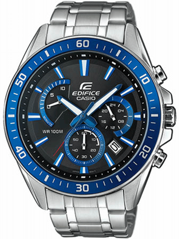 Edifice mat rustfri stål quartz dual time (A-5490) Herre ur fra Casio, EFR-552D-1A2VUEF