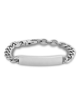 Fossil Drew Armbånd med kæde-design og glat, rektangulær plade i midten.