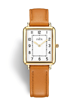 A69531-1D4A, INEX DAME DOUBLE M LYS BRUN REM Quartz Dame m/rem