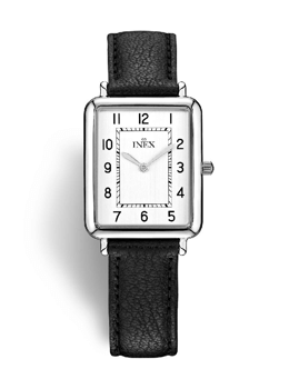 A69531S0A, INEX DAME STÅL M SORT REM Quartz Dame m/rem