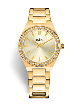 A69532-1D7I, INEX [IS042] DAME DOUBLE M LÆNKE BEZEL M STEN Quartz Dame m/lænke