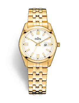A69533-1D0I, INEX [IS046] DAME SPORT DOUBLE 10ATM MLÆNKE DATO Quartz Dame m/lænke