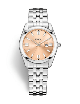 A69533-1S14I, INEX [IS048] DAME SPORT STÅL 10ATM DATO M LÆNKE Quartz Dame m/lænke