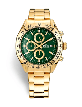 A69534-1D12I, INEX HERRE DOUBLE SPORT 10ATM M LÆNKE DOUBLE BEZEL Quartz Herre m/lænke