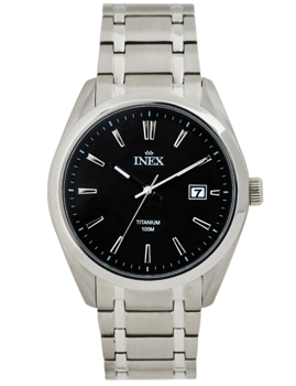 A12168T5I, INEX HERREUR-TITAN MED LÆNKE + DATO Quartz Herre m/lænke