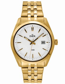 A12173D0I, INEX [IS108] HERRE DOUBLE M LÆNKE DATO 10ATM SP. MODEL Quartz Herre m/lænke