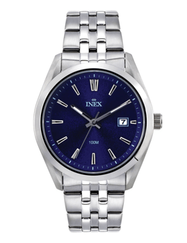 A12173S8I, INEX [IS105] HERRE STÅL M LÆNKE DATO 10 ATM SP. MODEL T Quartz Herre m/lænke