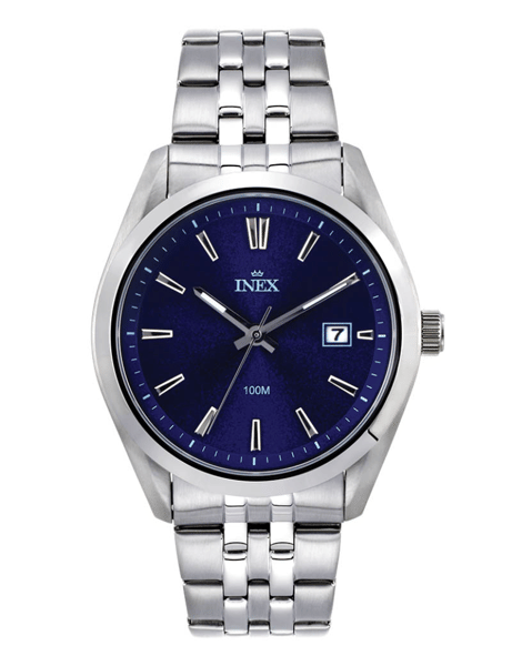 A12173S8I, INEX [IS105] HERRE STÅL M LÆNKE DATO 10 ATM SP. MODEL T Quartz Herre m/lænke