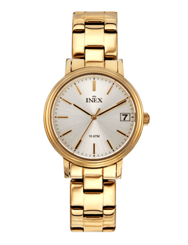 A12180D4I, INEX DAME DOUBLE DATO 10ATM M LÆNKE Quartz Dame m/lænke