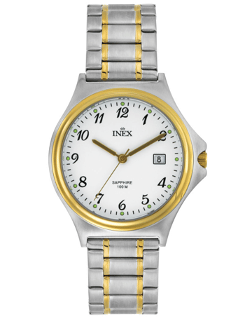 A69507B0A, INEX HERRE BICOLOR M. LÆNKE 10ATM Quartz Herre m/lænke