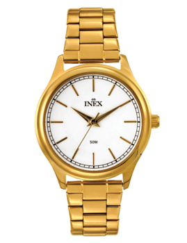 Classic Forgyldt stål quartz Dame ur fra Inex, A69511-1D4I