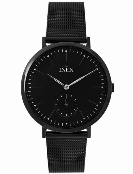 Classic Sort rustfri stål quartz Dame ur fra Inex, A69517-1SS5I