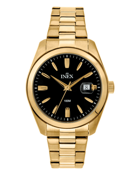 A69528D5I, INEX HERRE DOUBLE M LÆNKE 10ATM DATO Quartz Herre m/lænke