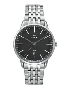 A76212S5I, INEX HERRE STÅL M LÆNKE DATO Quartz Herre m/lænke